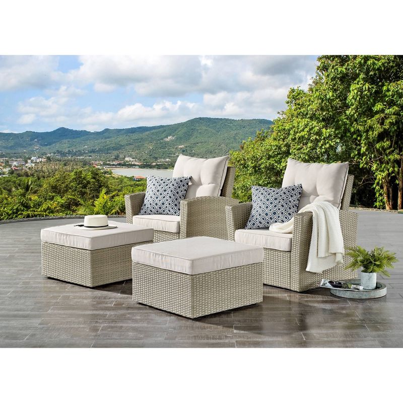 Mirabelle Outdoor Ottoman - Gold - Adore Decor