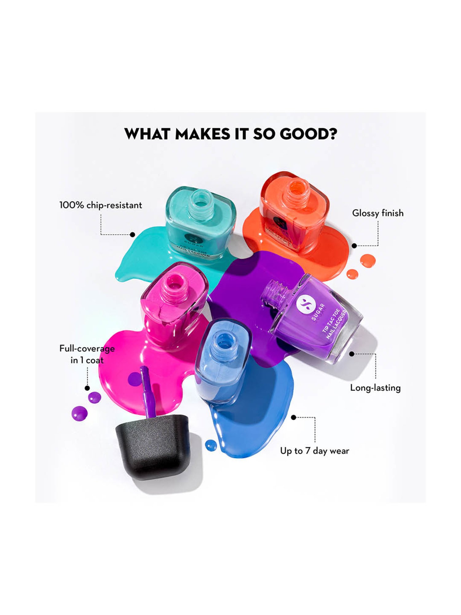 SUGAR Cosmetics Tip Tac Toe Nail Lacquer Classic 02 Break on Blue - 9 ml