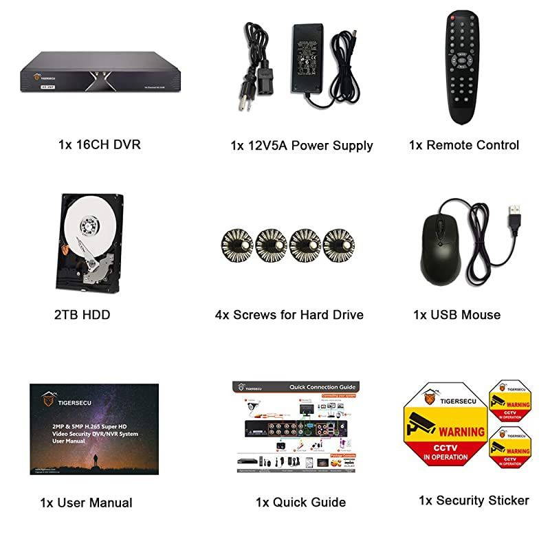 Super HD 1080P (5MP Lite) H.265+ 4-Channel Hybrid 4-in-1 DVR Security Recorder with 1TB Hard Drive, for 2MP TVI/5MP TVI/AHD/CVI/Analog Cameras (Cameras Not Included)