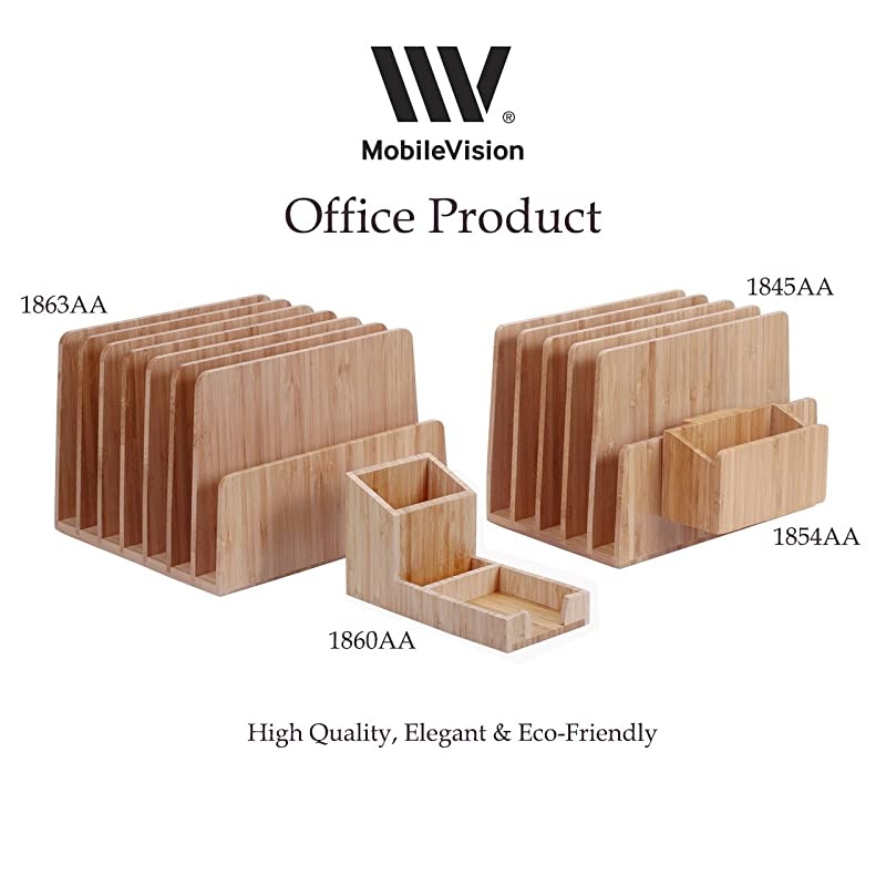Bamboo Multi Device Organizer for Smartphones Tablets and Laptops 5 Slots