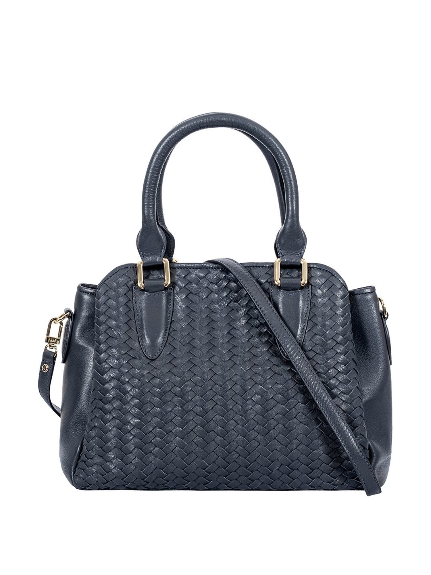 Eske Yoana Navy Blue Textured Medium Handbag
