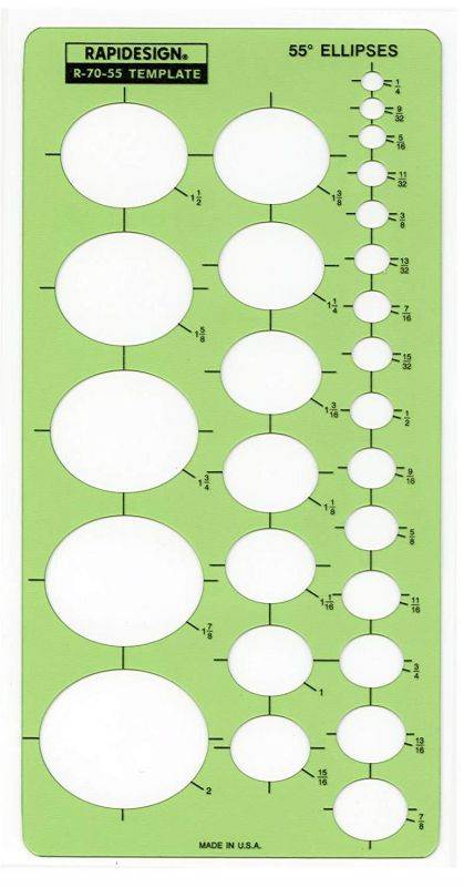 Rapidesign 55-Degree Ellipse Template, 1 Each (R70-55)