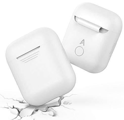 Josi Minea 2-in-1 Apple AirPods Accessories Kit - Protective Cover Skin for AirPods Charging Case & Earphone Anti-Lost Strap Rope - 2 Pcs AirPod Set [ White ]