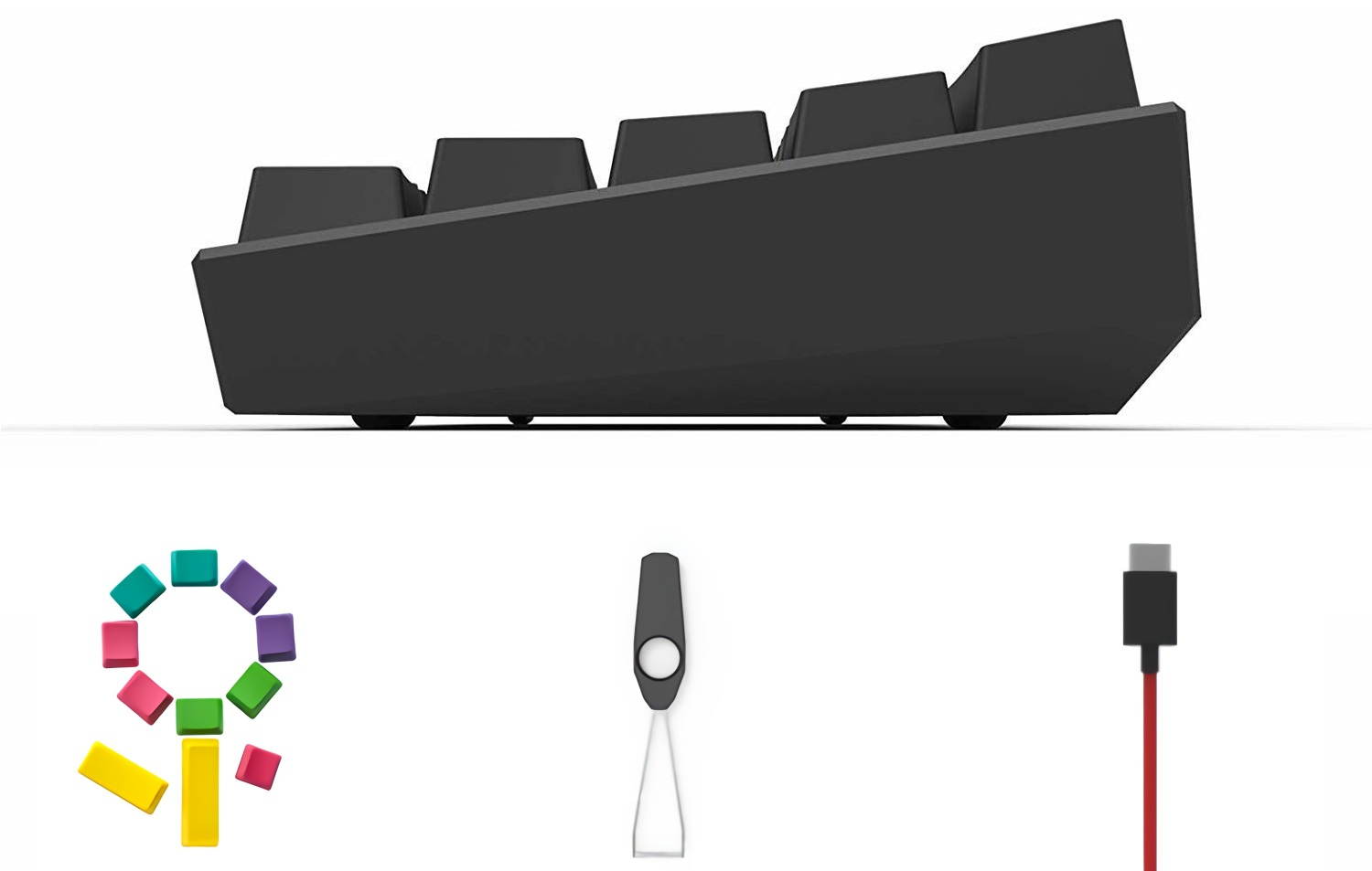 Anne Pro 2 Mechanical Keyboard 60% RGB Wired/ Wireless Gaming Keyboard Mac Bluetooth 4.0 PBT Type-c Kailh BOX Red Switch - Black