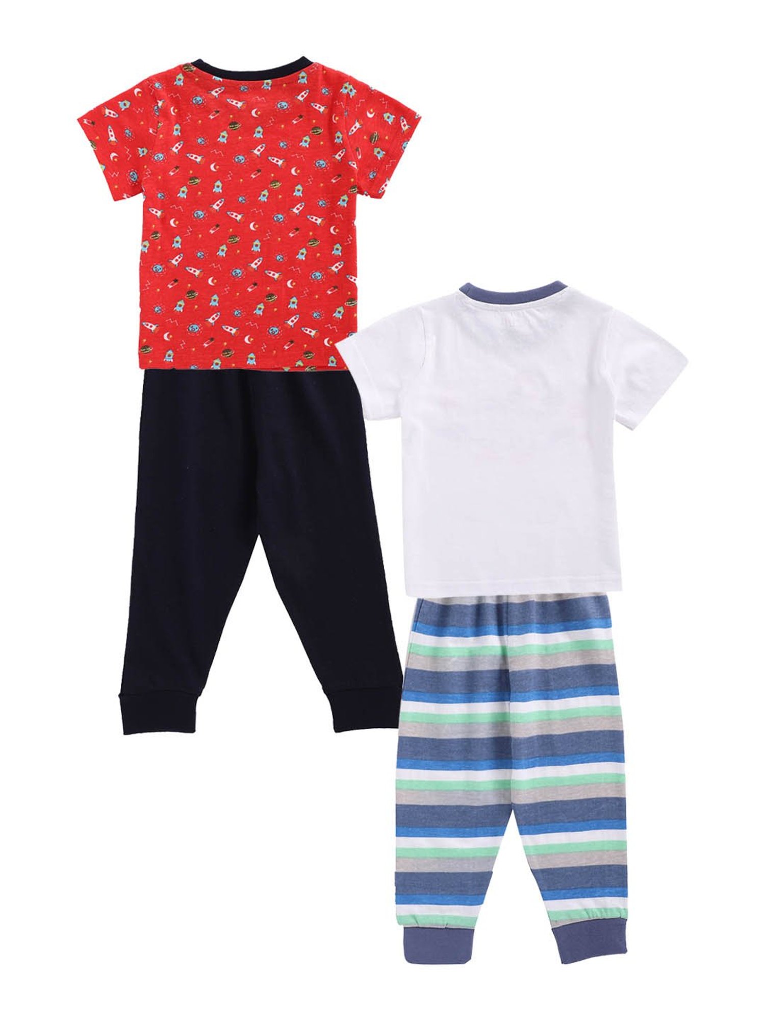 Bumzee Boys Multicolor Printed T-Shirts with Pyjamas (Pack Of 2)