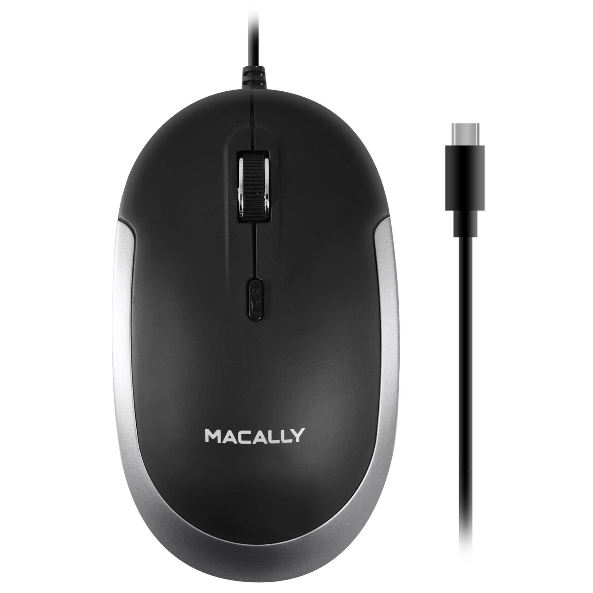 USB-C Optical Quiet Click Mouse for Mac/PC in Black & Aluminum Gray