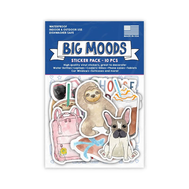 Big Moods Watercolor VSCO Girl Aesthetic Sticker Pack 10pc