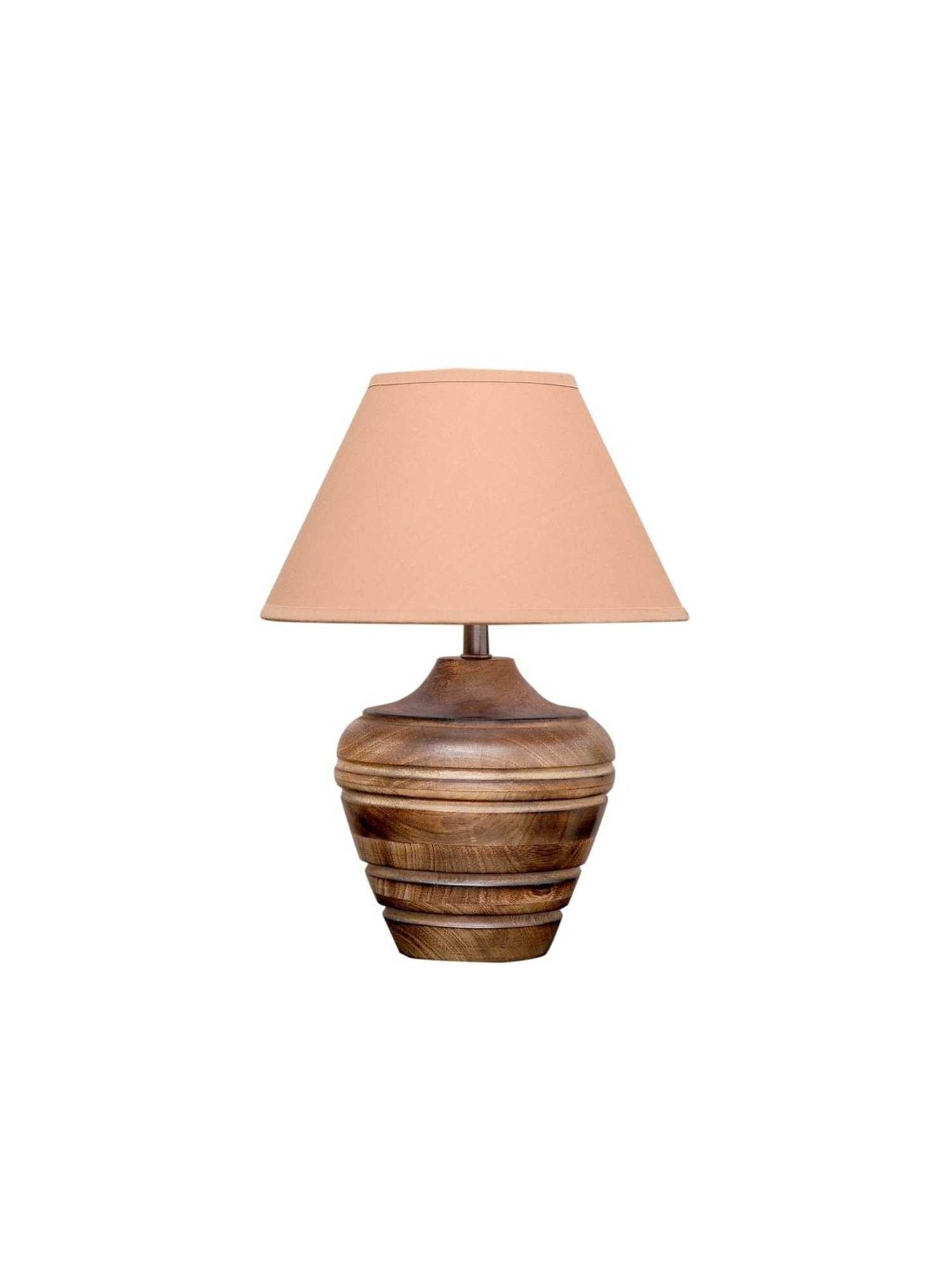 Kapoor Lamp Shades Brown & Pink Wood Knepp Mini Carved Table Lamp