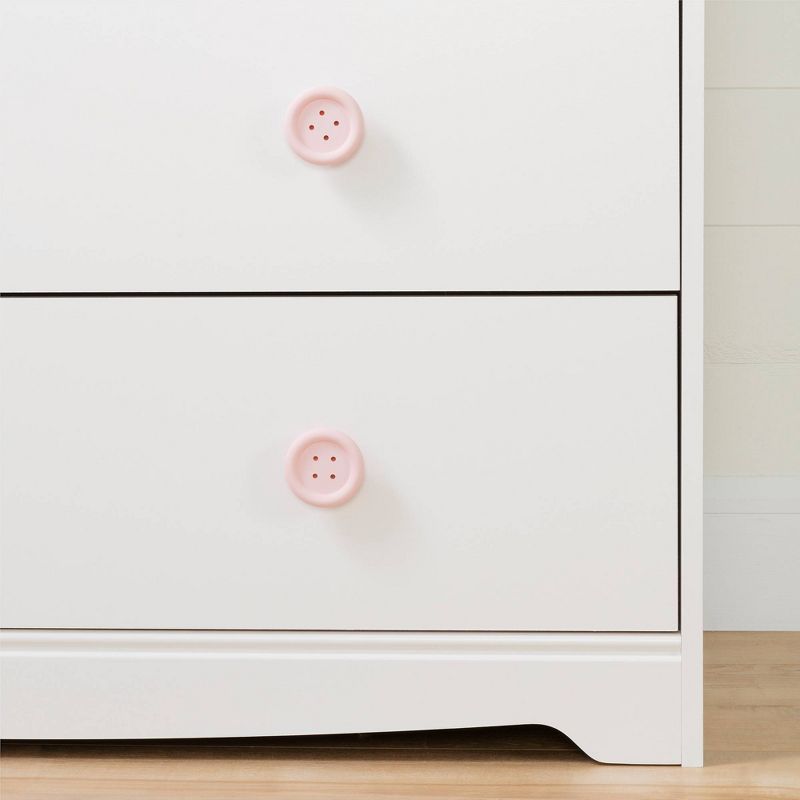 Sweet Piggy 4-Drawer Dresser with Baskets  White and Pink  - South Shore