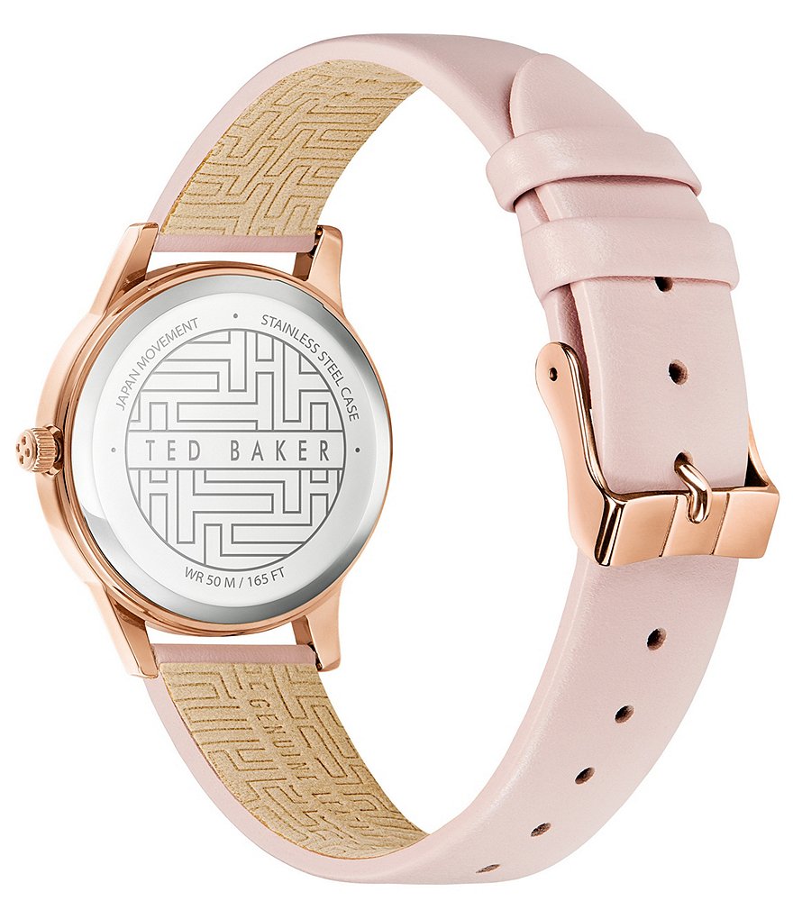 Ted Baker London Fitzrovia Flamingo Dial Pink Leather Strap Watch