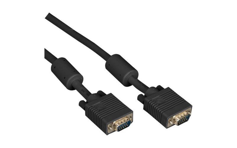 Black Box VGA Video Cable with Ferrite Core, Black, Male/Male, 20-ft. (6.0-m) - 20 ft VGA Video Cable for Video Device, Monitor