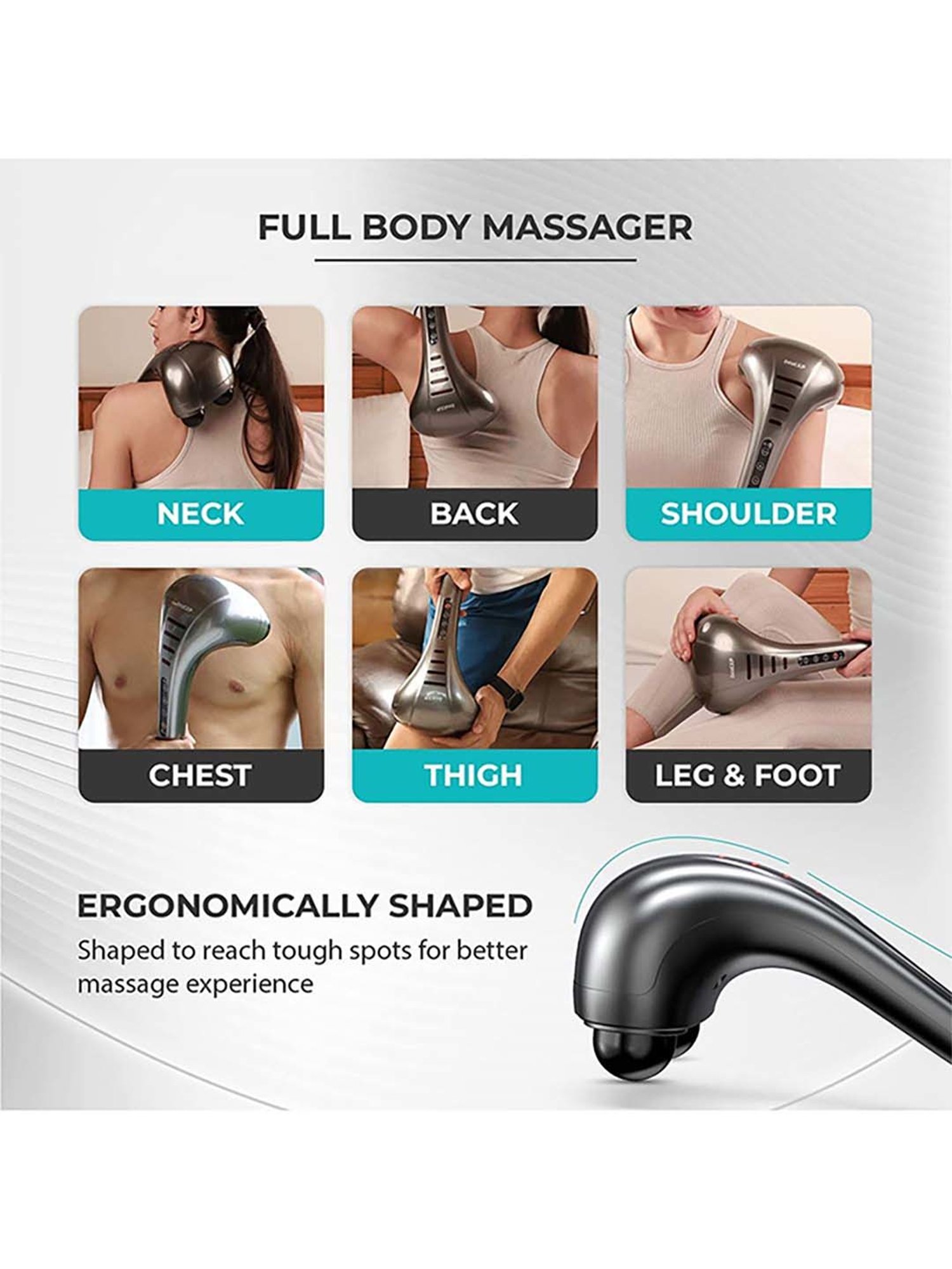 beatXP Thunder Double Headed Hammer Massager (Lava Grey)