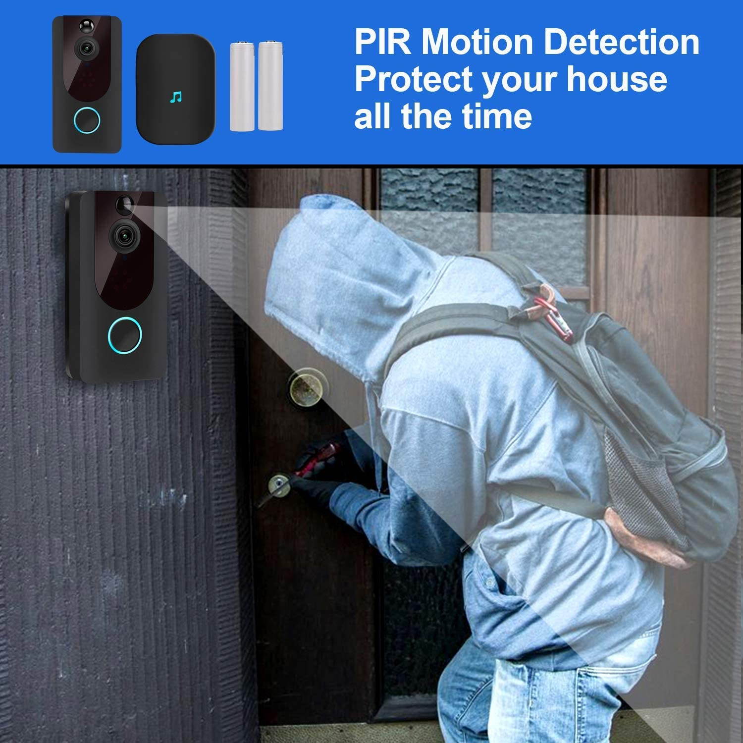 IR Sensor Welcome Doorbell Electronic Induction Doorbell Advertising Guide (Black)