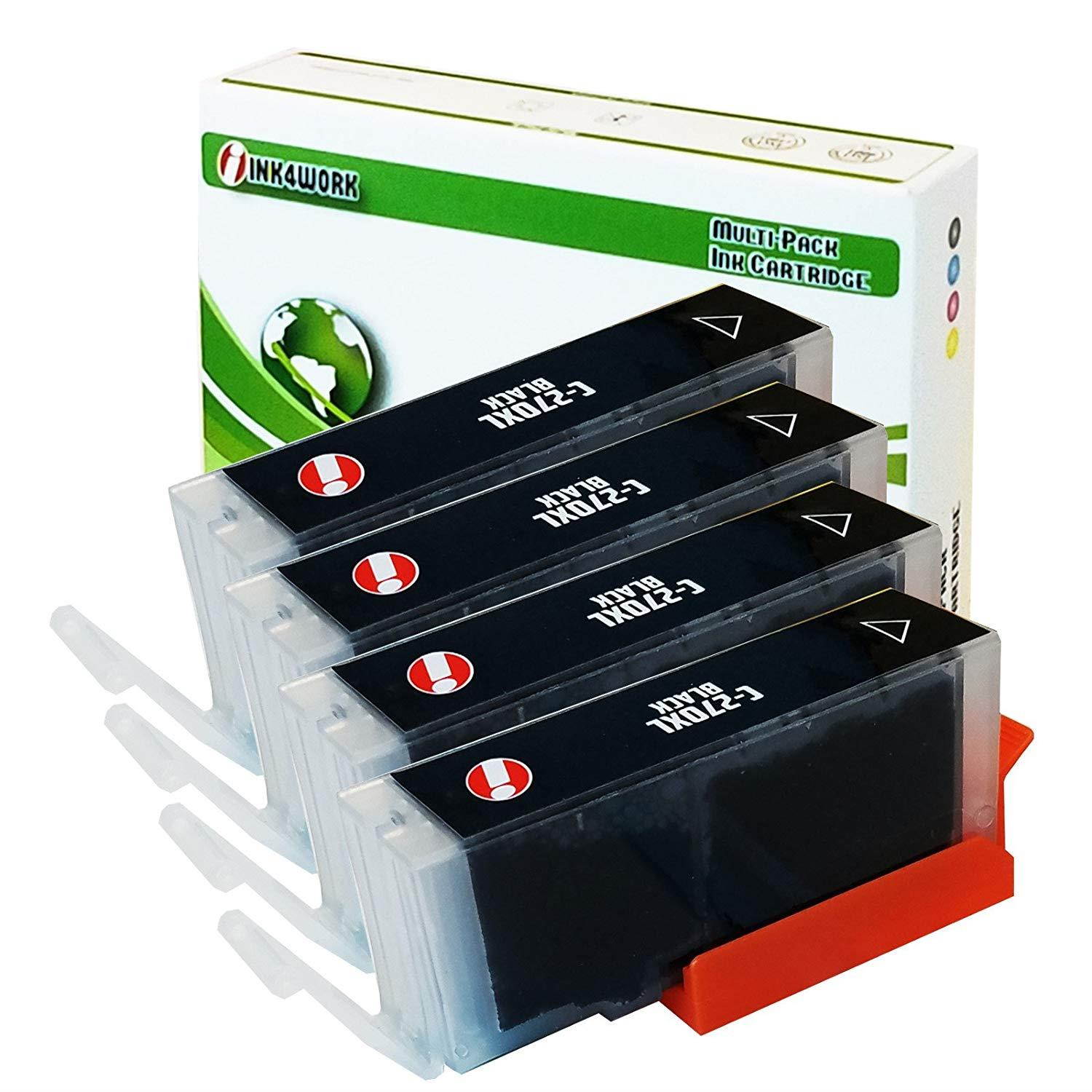 INK4WORK Compatible Ink Cartridge Replacement for Canon PGI-270 XL PGI270XL to use with PIXMA MG5720 MG5721 MG5722 MG6820 MG6821 MG6822 MG7720 TS5020 TS6020 TS8020 TS9020 (Large Black, 4-Pack)