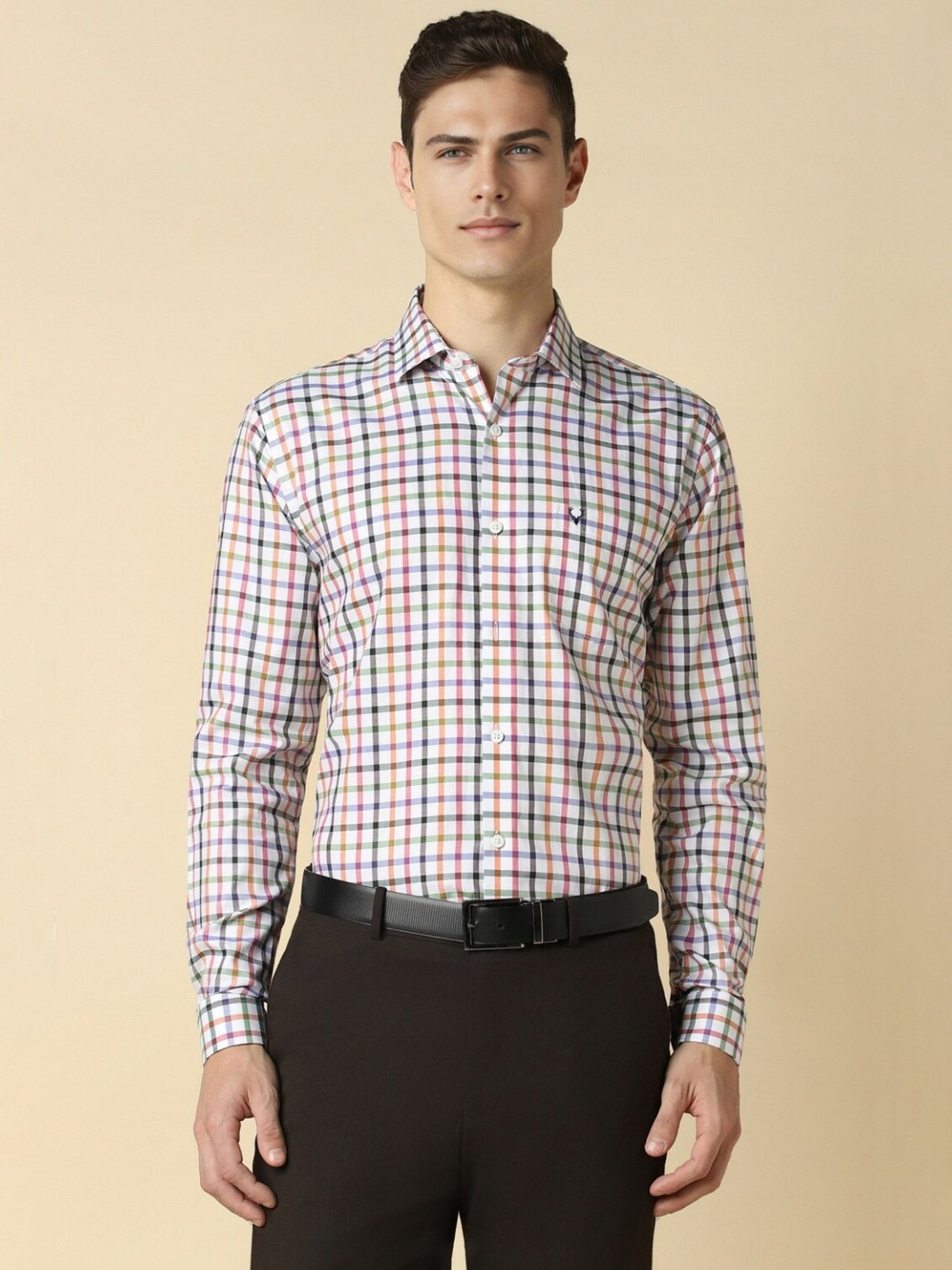 Allen Solly Multicolored Slim Fit Checks Shirt