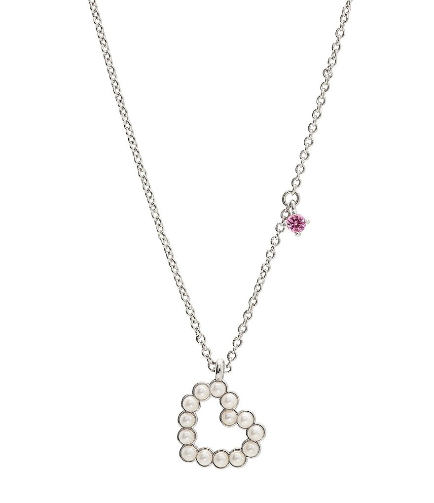 Nadri Pearl Heart Short Pendant Necklace