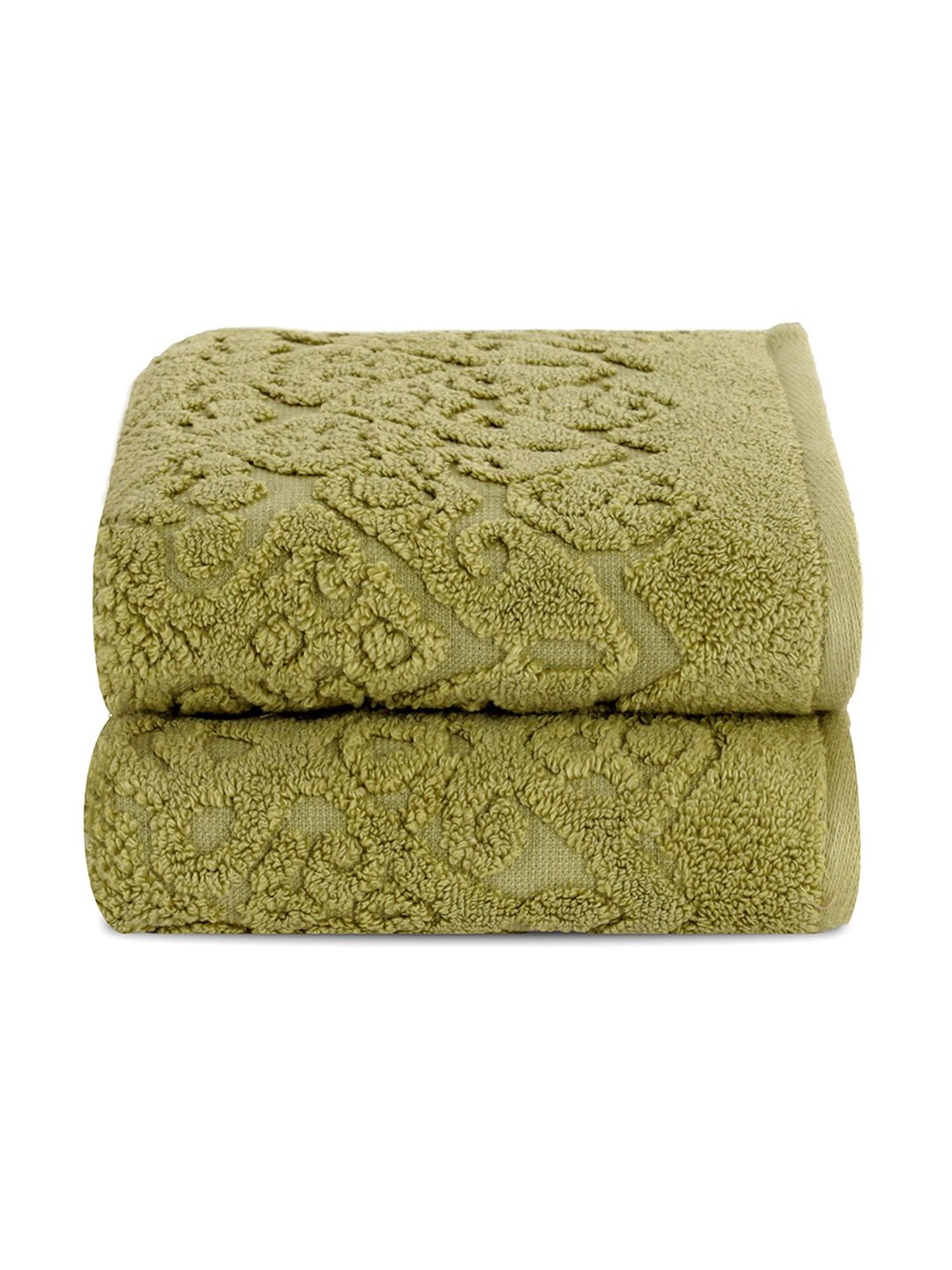 Maspar Green 550 GSM Cotton Hand Towel - Set of 2
