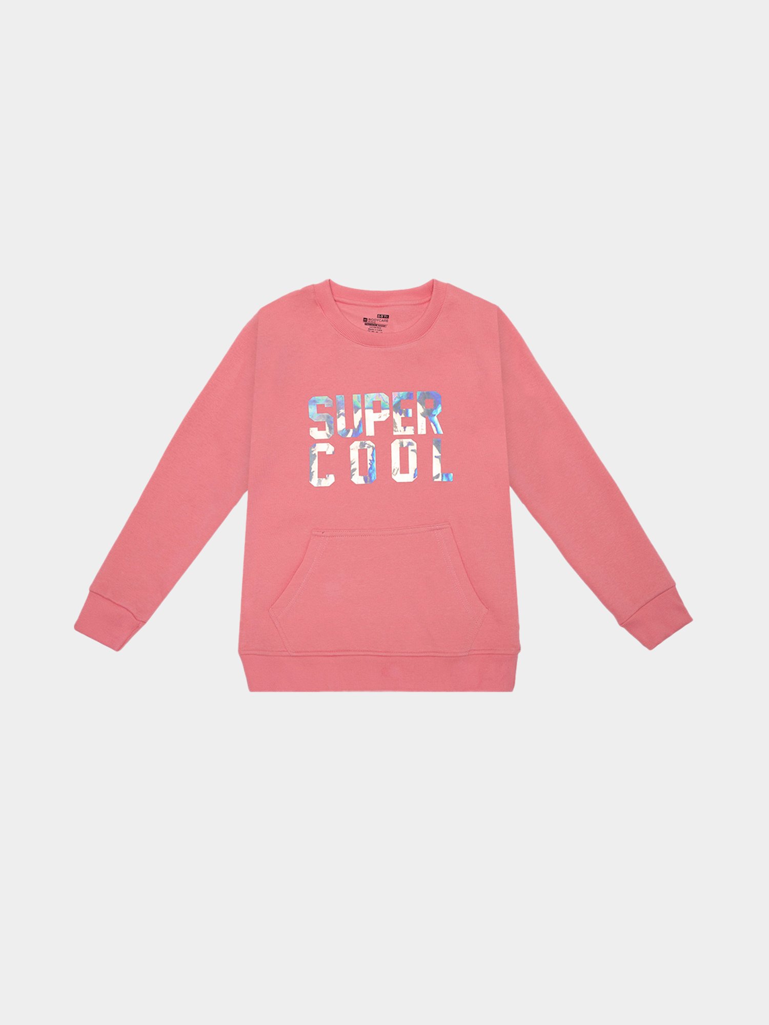 Bodycare Girls Pink Printed Full Sleeves Sweatshirt