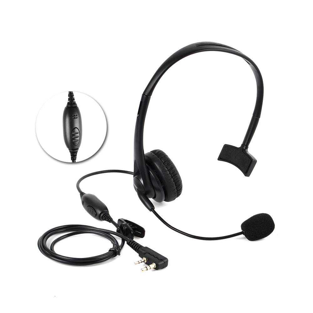 2PCS Noise cancelling Handsfree Over Ear Headphones  Headset with MIC PTT Baofeng Radio UV-5R UV-82  Walkie Talkie