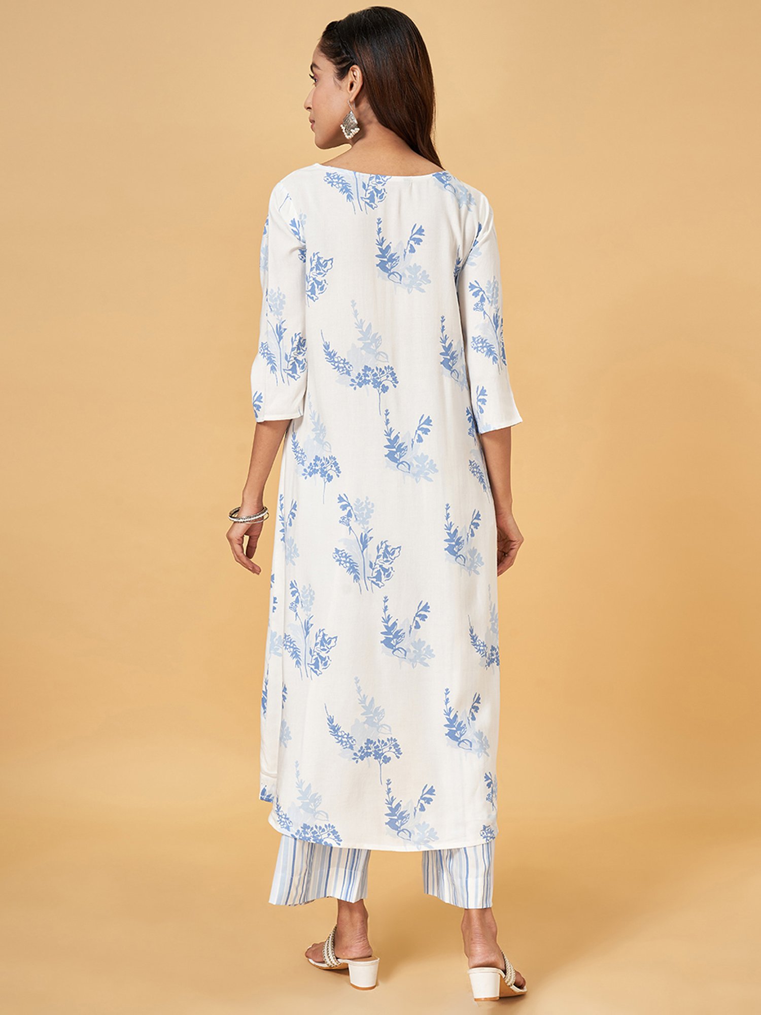 Rangmanch by Pantaloons White Printed Kurta Palazzo Set