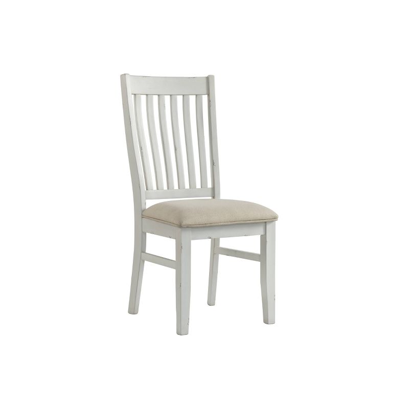 Set of 2 Wyatt Dining Chairs White Wood/Tan Upholstery - Lane Home Furnishings