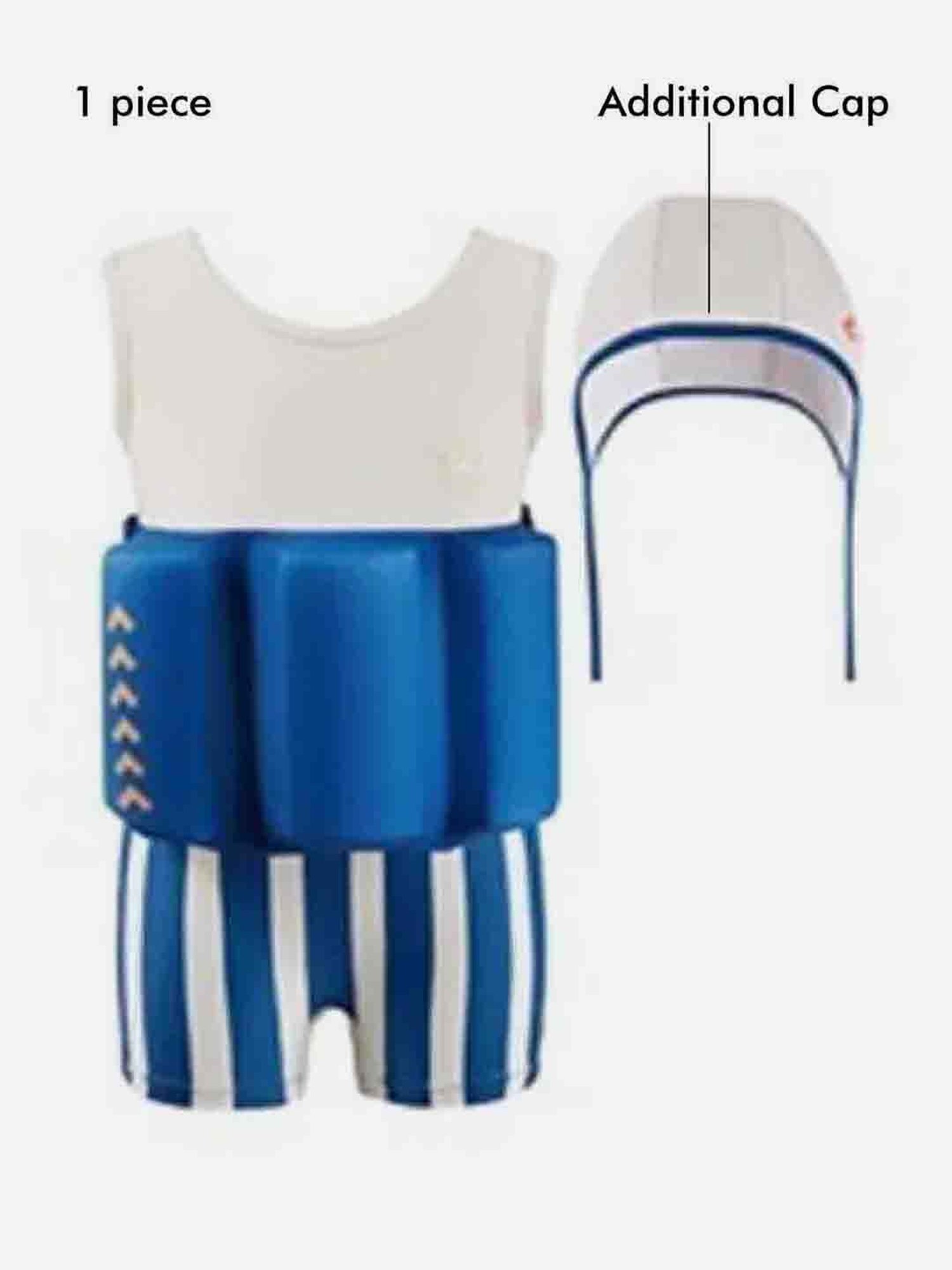 Little Surprise Box Kids Blue & White Printed Swimfloatsuit