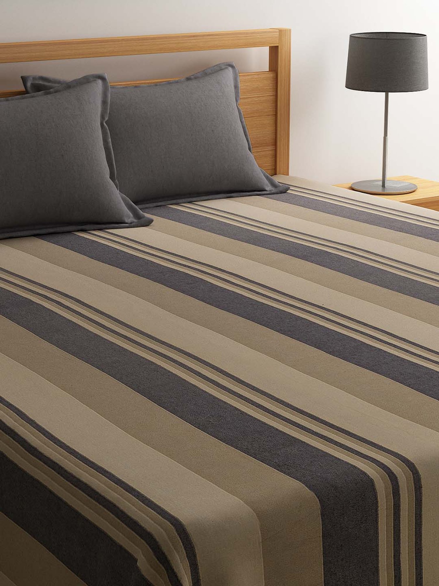 Saral Home Joy Brown 350 TC Bed Sheet Set