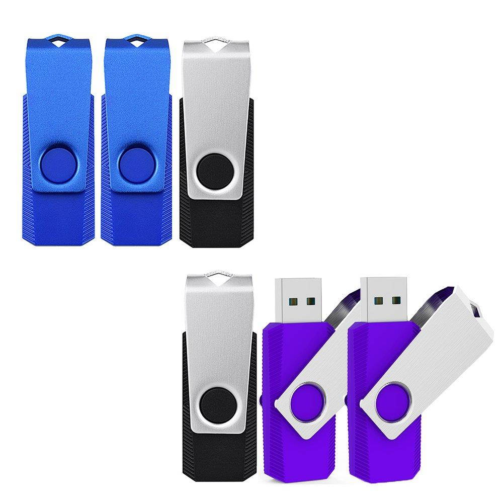 VICFUN 6PCS 16GB USB Flash Drive USB 2.0 6 X 16GB flash drives-Black/Purple/Blue