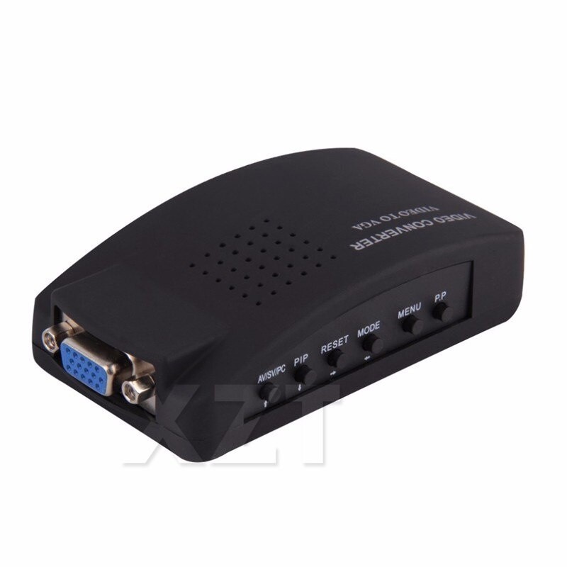 est for PC Laptop Composite Video TV RCA S-Video AV In To PC VGA LCD Out Converter Adapter Switch Box