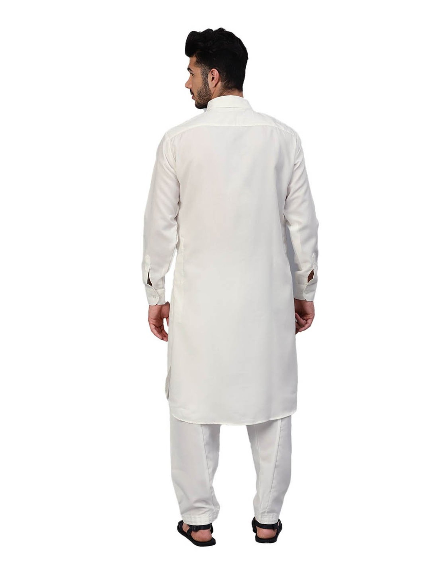 Sanwara White Regular Fit Chikankari Kurta & Churidar Set