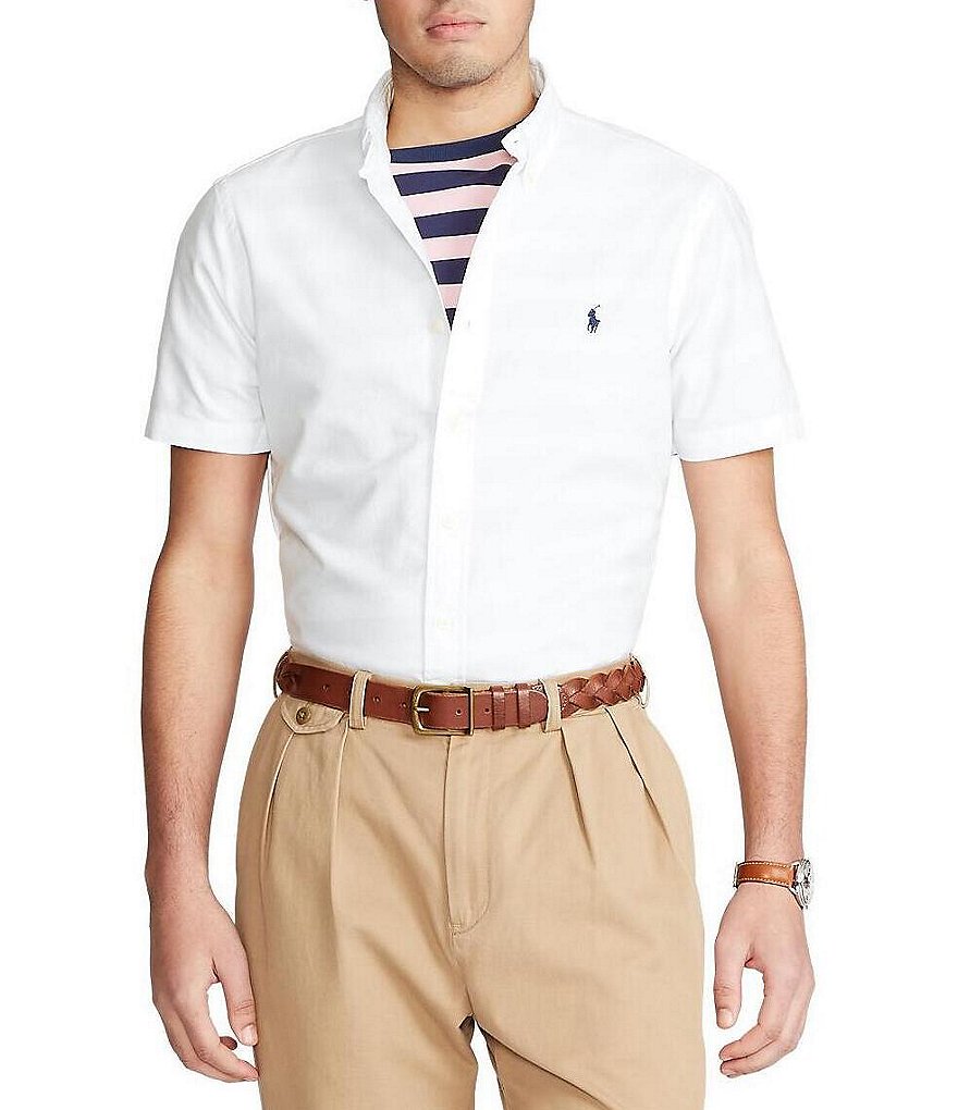 Polo Ralph Lauren Solid Garment-Dye Twill Short-Sleeve Woven Shirt