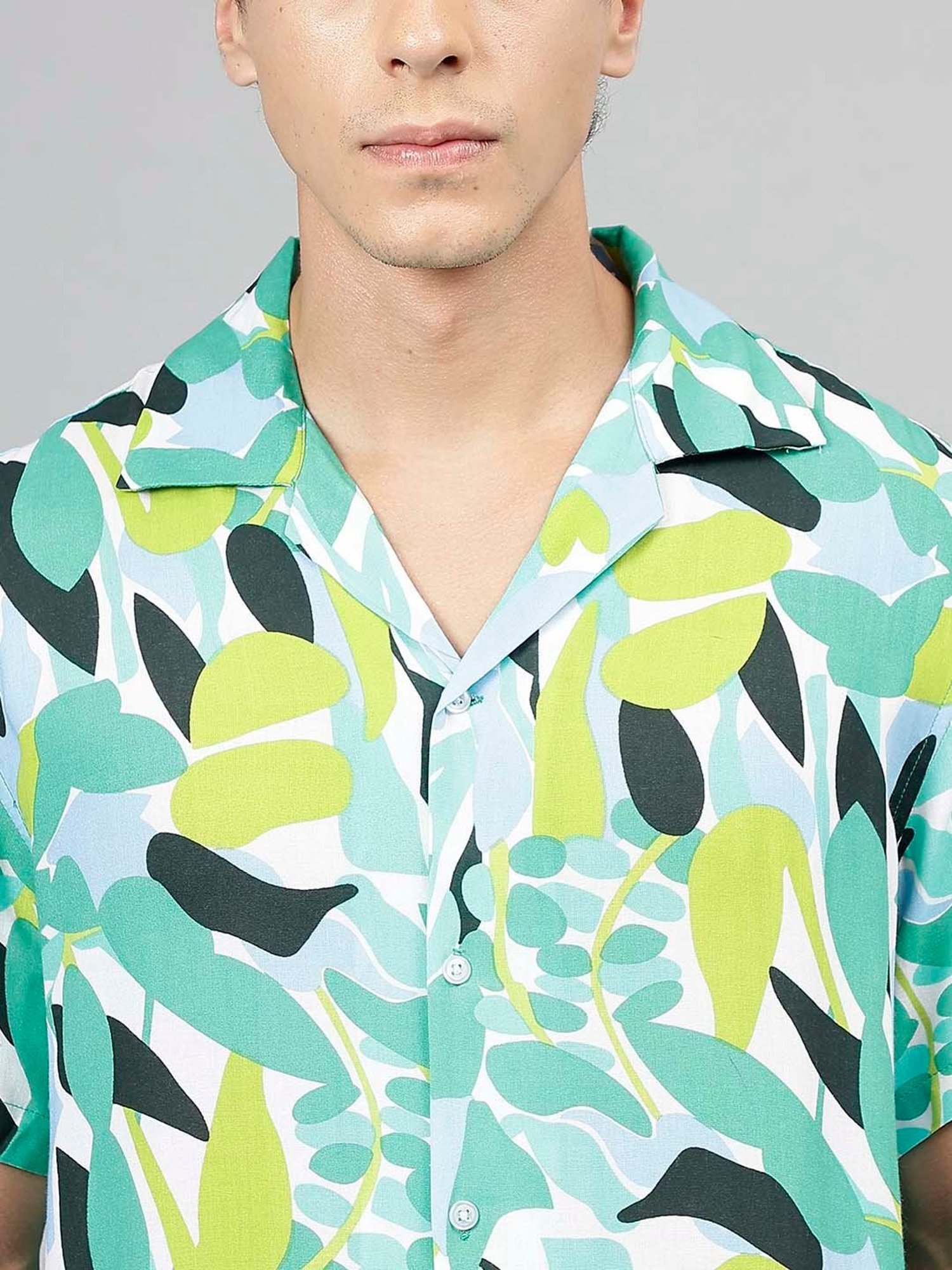 English Navy Multicolor Relaxed Fit Printed Shirt