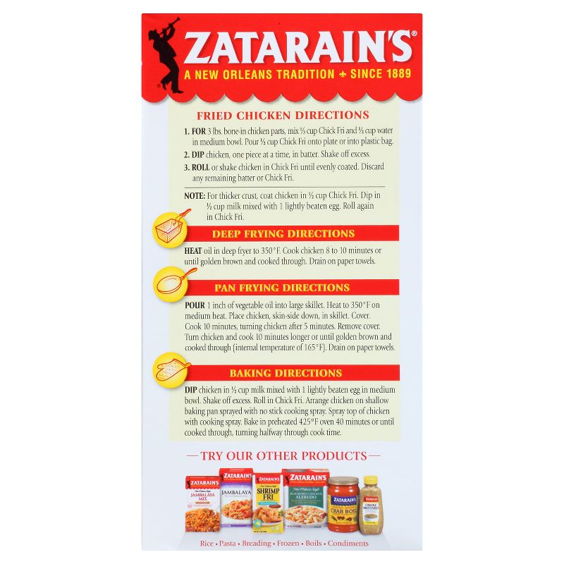 Zatarain's Gluten Free Wonderful Chick Fri Chicken Breading Mix - 12oz