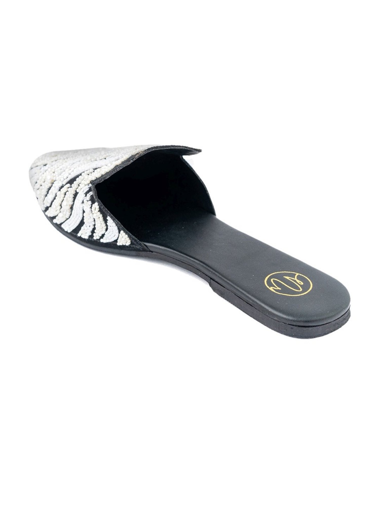 NR by Nidhi Rathi Women's Black Mule Shoes