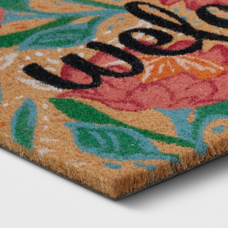 1'6"x2'6" 'Welcome' Flower Doormat Neutral - Opalhouse™