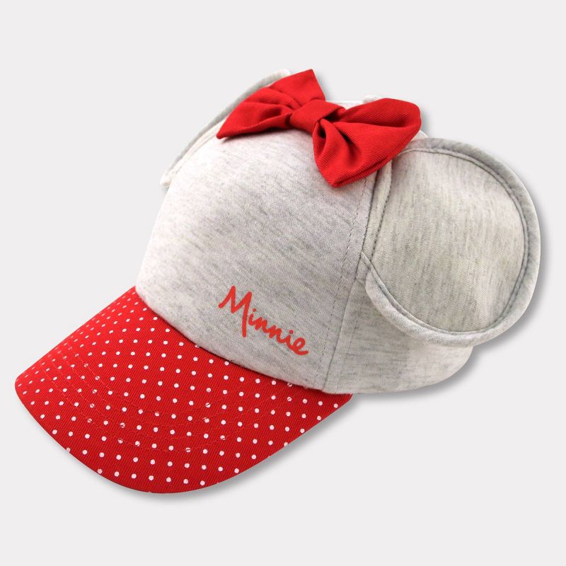 Toddler Girls' Minnie Mouse Baseball Hat - Red/Gray