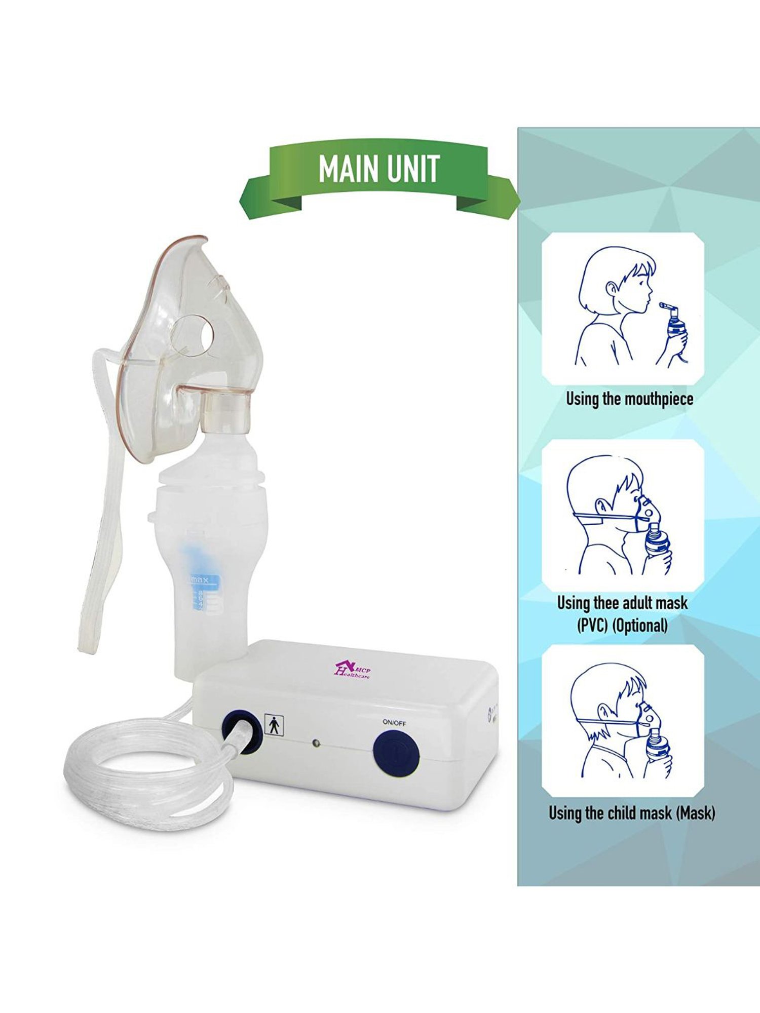 MCP NE803 Compressor Nebulizer Machine with Kit (White)