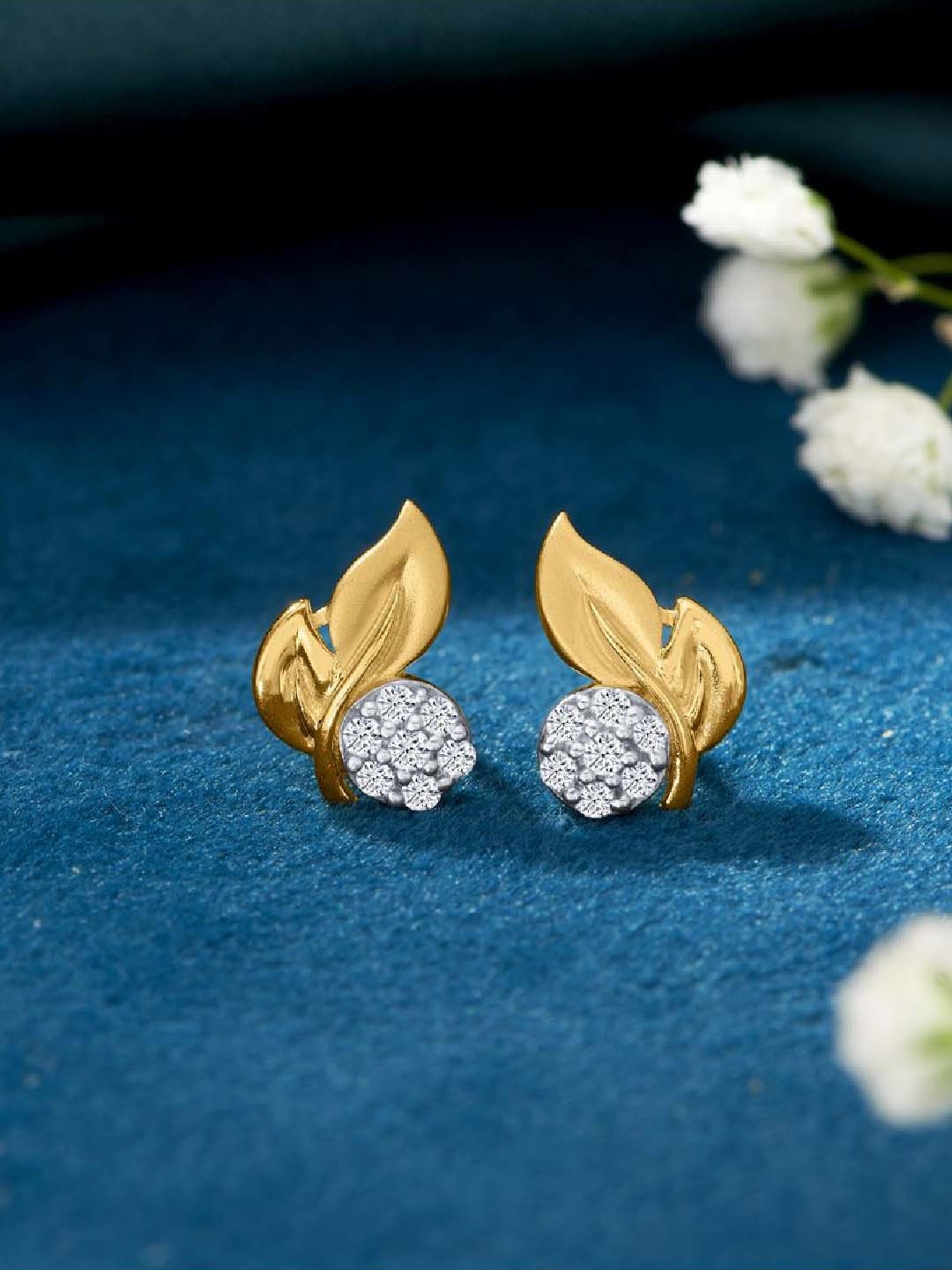 P.N.Gadgil Jewellers 22 Karat (916) BSI Hallmarked Yellow Gold Treetops Kids Earring For Kid