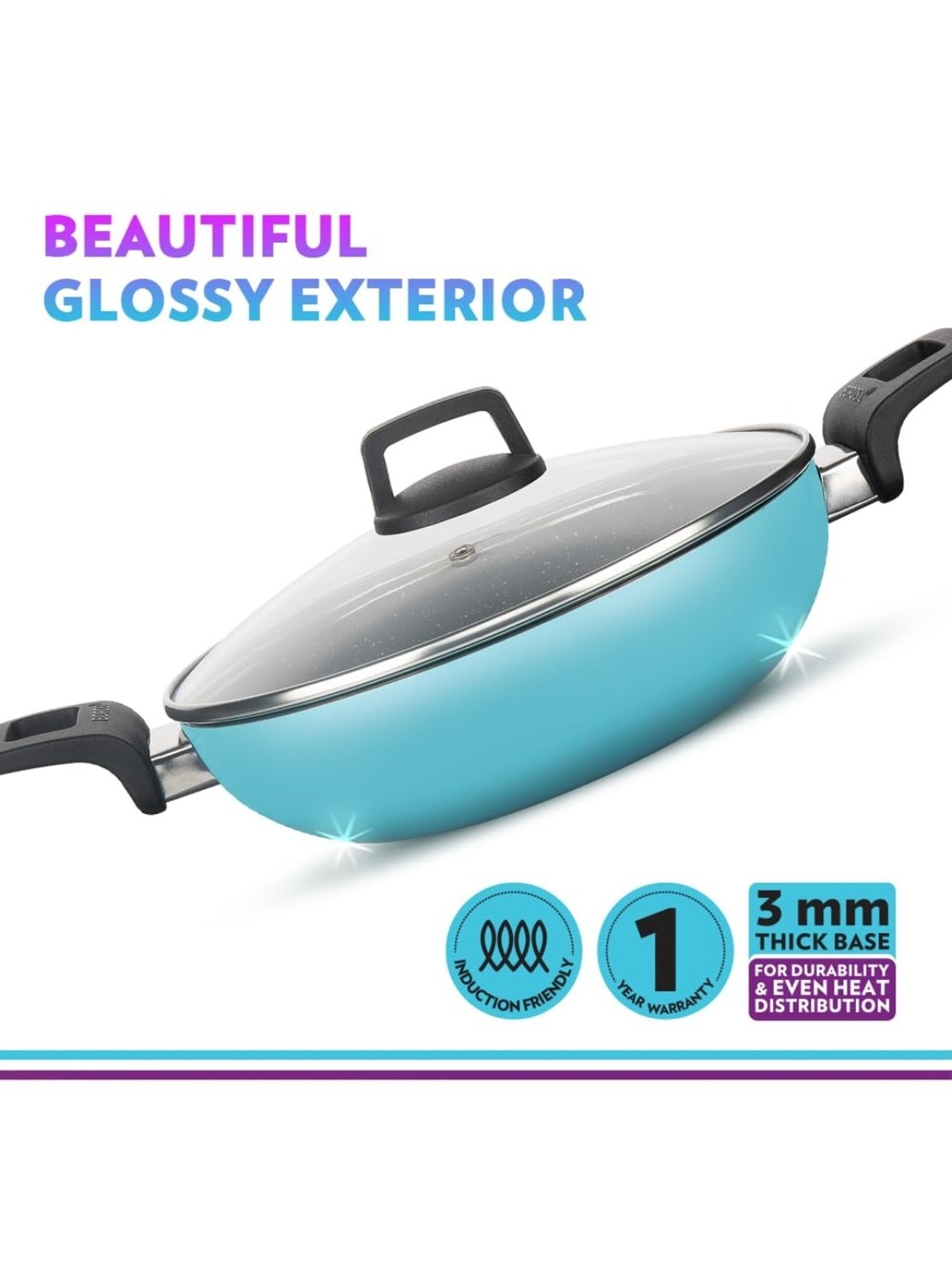 ?Borosil ?Blue ?Aluminium Pot & Pan Sets