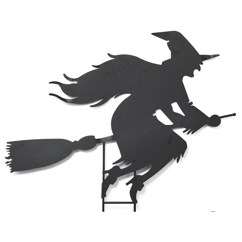 Gerson International 43.5-Inch Long Metal Witch on Broom Silhouette Yard Stake