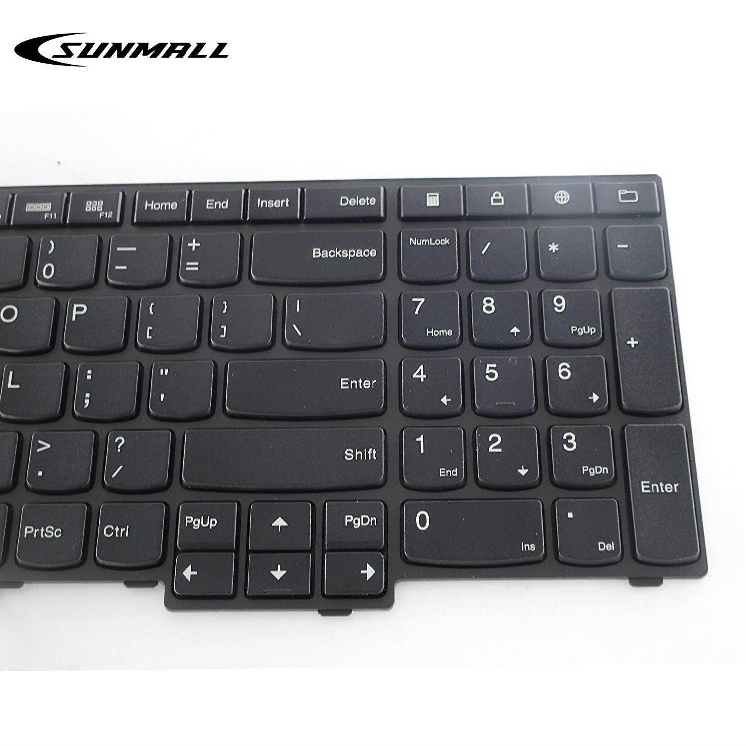 SUNMALL Laptop Keyboard Replacement with Frame Compatible with Lenovo Thinkpad E550 E550C E555 E560 E565 Series Laptop Black US Layout (6 Months Warranty)
