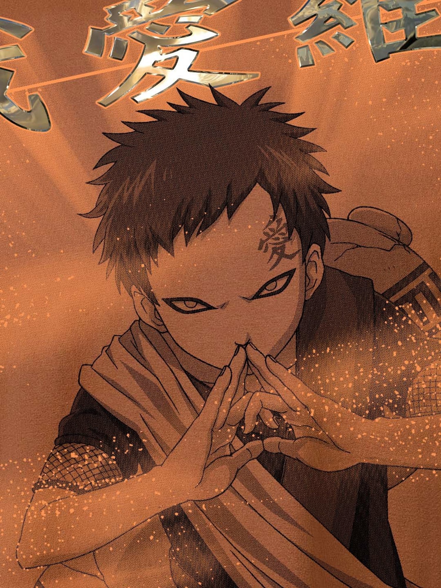 Free Authority Brown Loose Fit Naruto Printed Crew T-Shirt