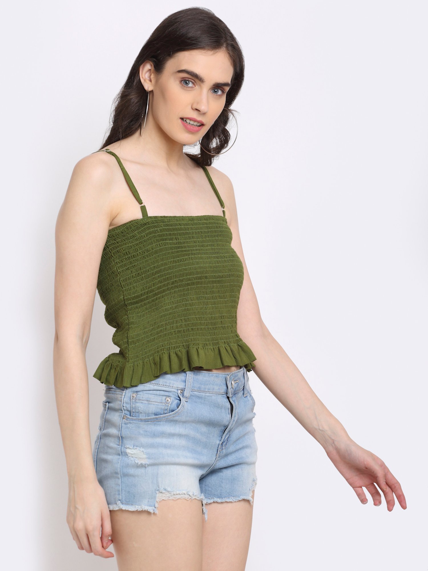 NEUDIS Olive Square Neck Top