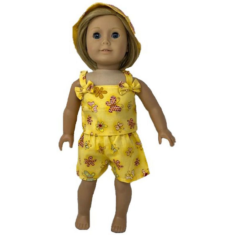 The Queen's Treasures Little House on the Prairie Green Calico Dress, Bonnet & Apron for 18" American Girl Dolls