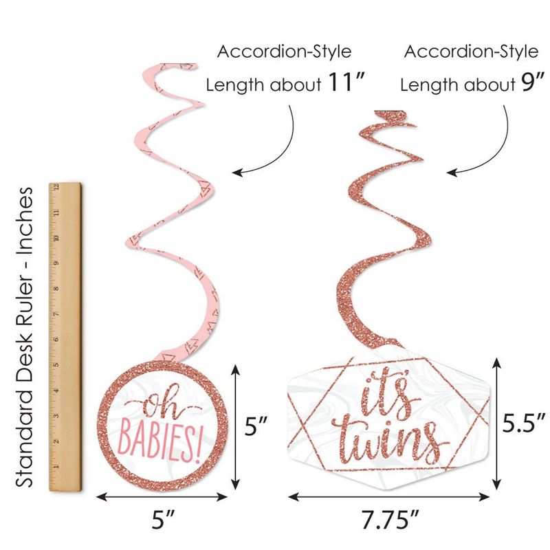 Big Dot of Happiness Hello Little One - Pink and Gold - Table Decorations - Girl Baby Shower Fold and Flare Centerpieces - 10 Count