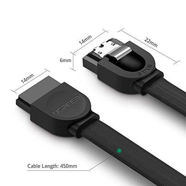 UGREEN SATA Cable III 3 Pack 6Gbps Straight HDD SDD Data Cable with Locking Latch 18 Inch for SATA HDD, SSD, CD Driver, CD Writer