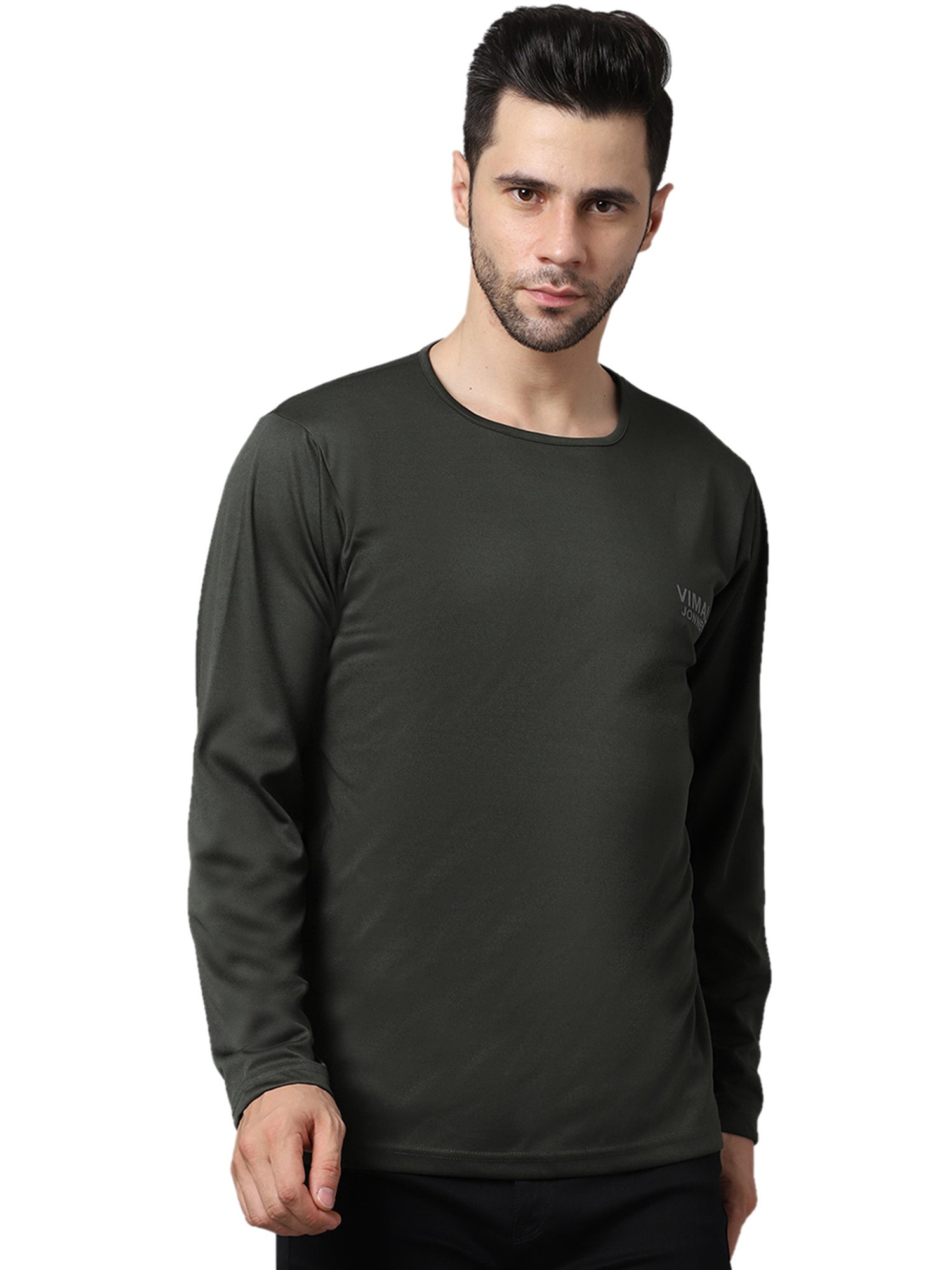 Vimal Jonney Blue & Dark Olive Sports T-Shirt - Pack of 2