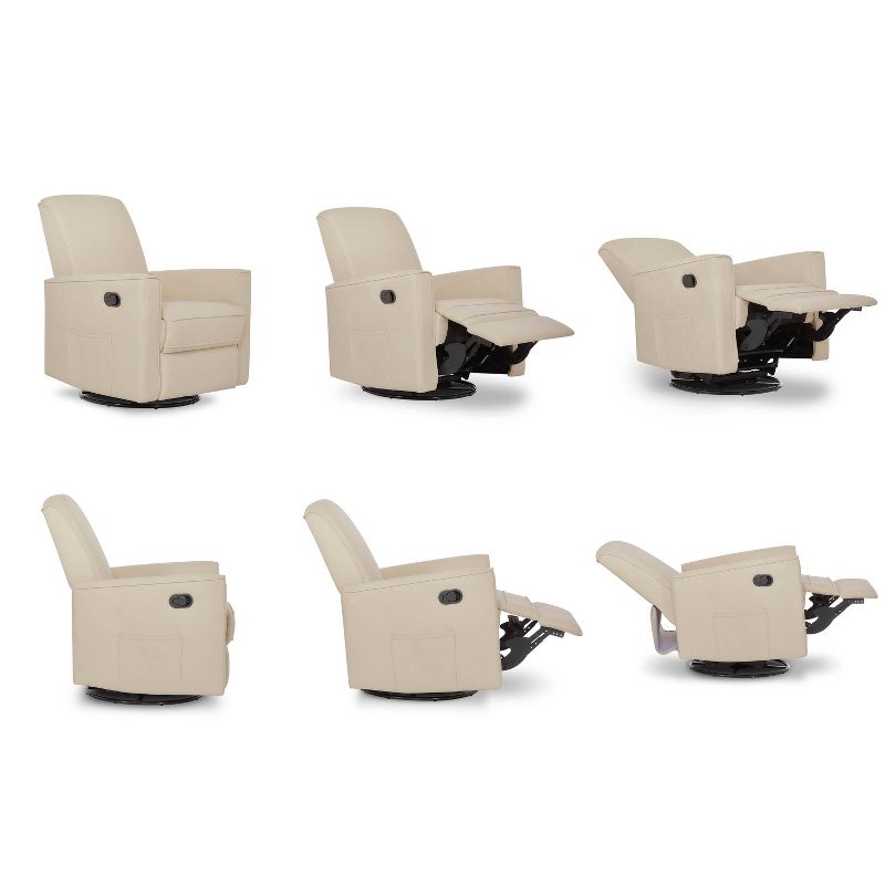 Evolur Seattle Upholstered Swivel Glide Recliner - White