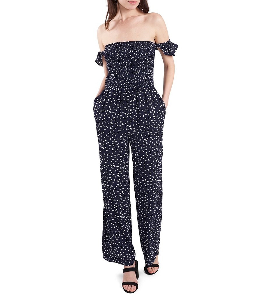 1. STATE Smocked Bodice Wide Leg Jumpsuit