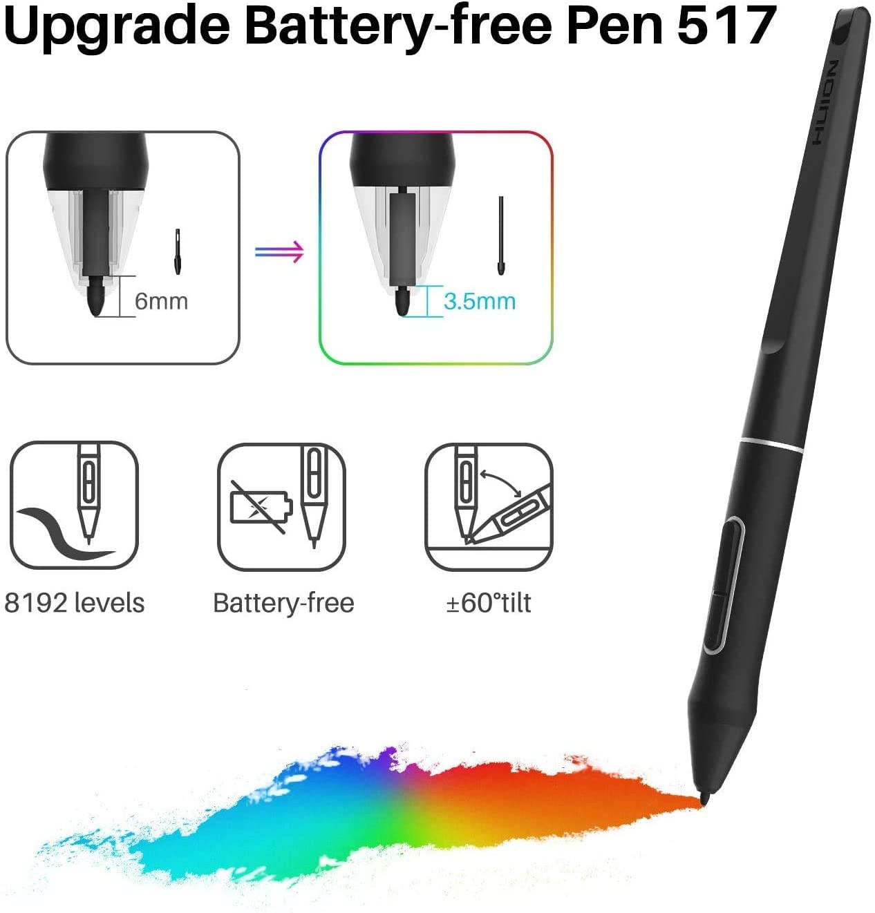 HUION Kamvas 12 Graphic Drawing Monitor 11.6 Inch Full-Laminated Pen Display Tilt Function 8192 Battery-Free Stylus, 8 Shortcut Keys, Stand Included, Orange